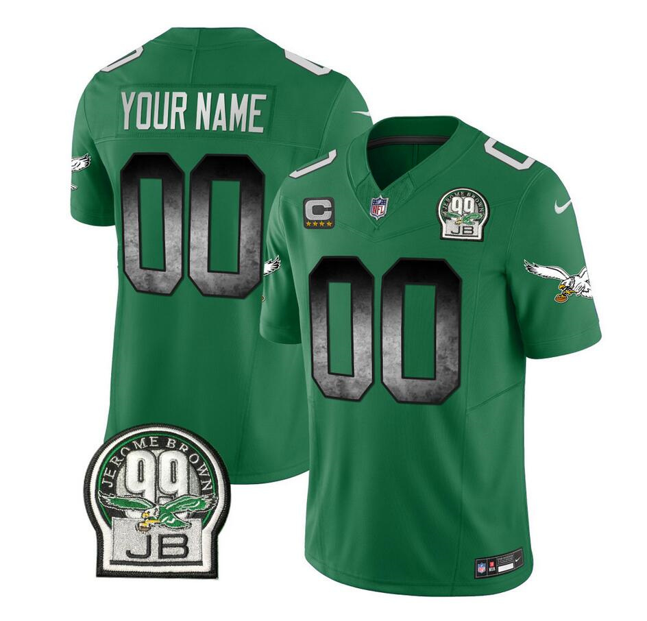 Men's Philadelphia Eagles Active Player Custom Green 2023 F.U.S.E. Throwback Vapor Untouchable Limited Football Stitched Jersey